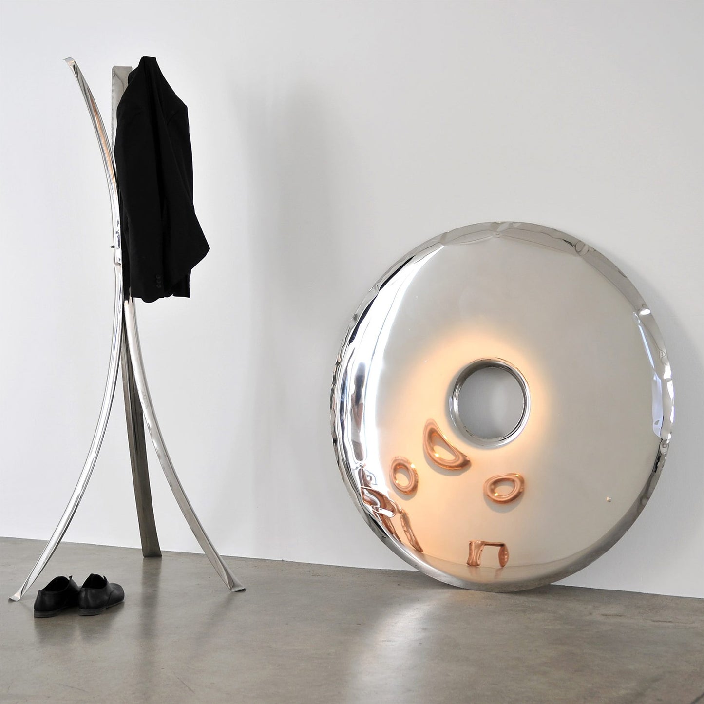 Contemporary Mirror 'Rondo 75' in Polished Stainless Steel