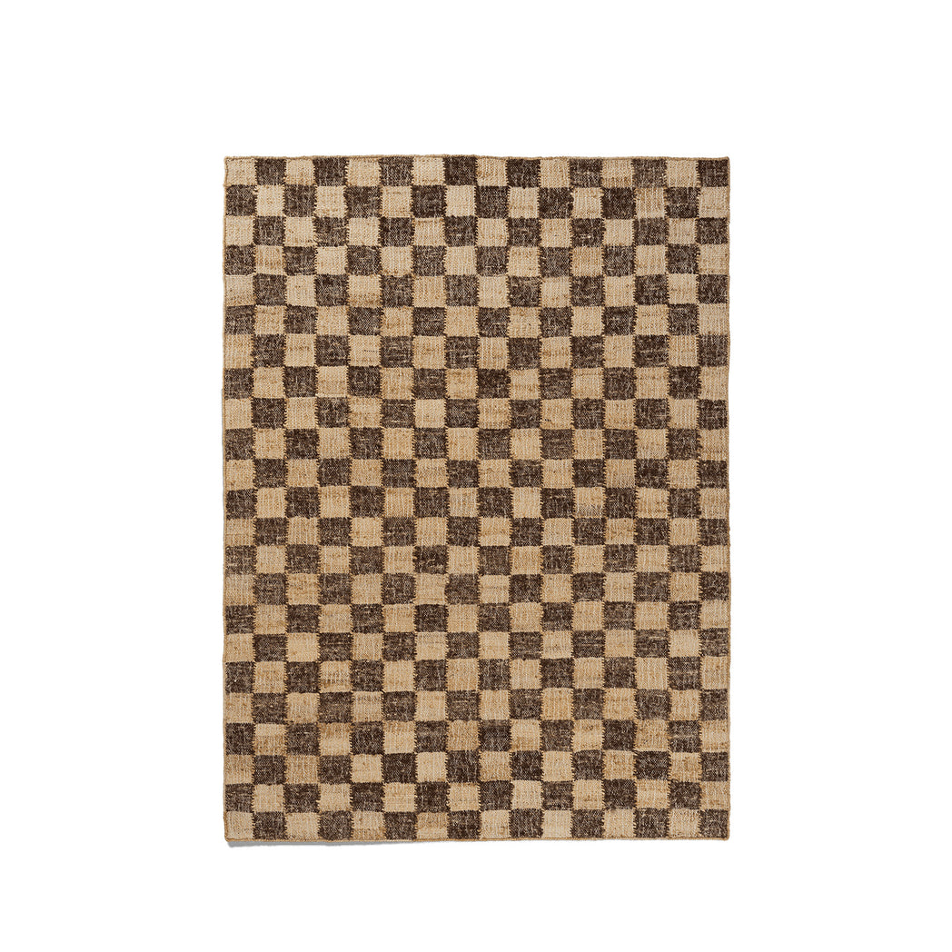 Check Wool Jute Rug