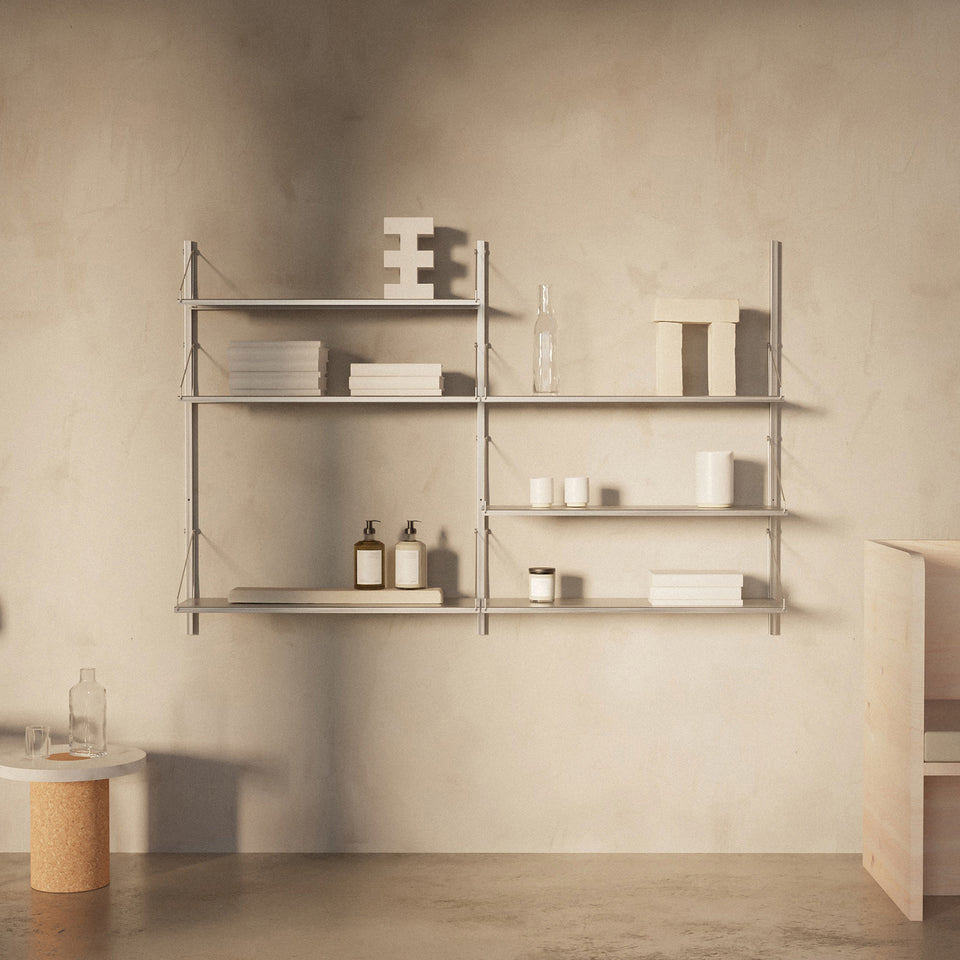 Shelf Library Double Section | Stainless Steel