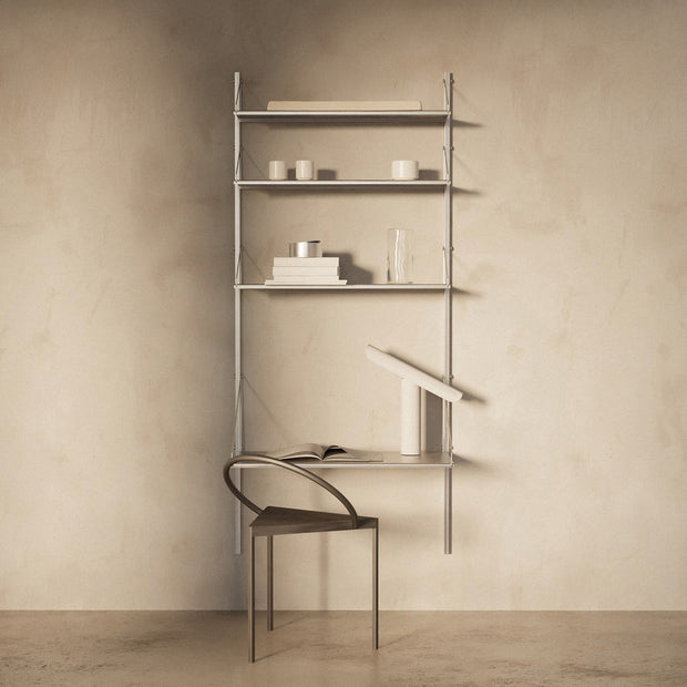 Shelf Library with Desk Section