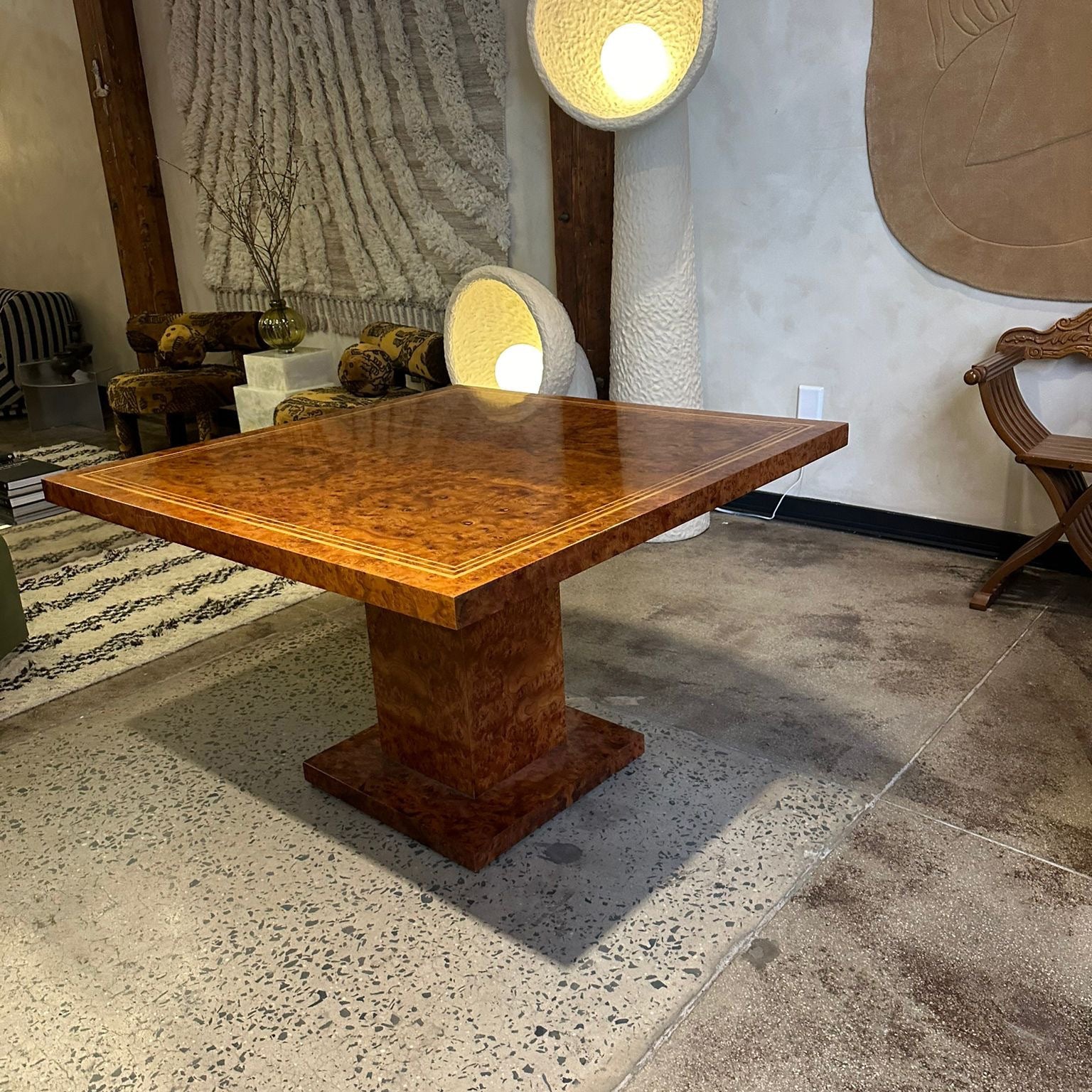 Italian Vintage Dining Table Burlwood
