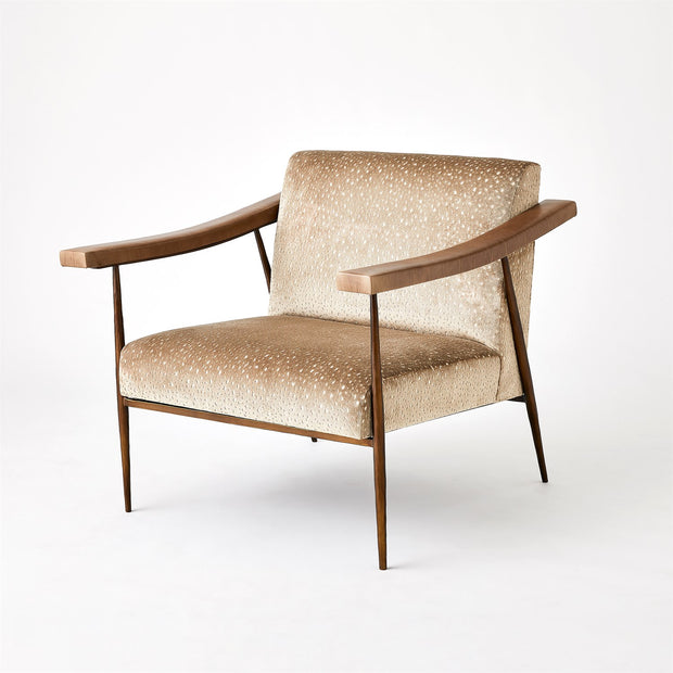 L Brooks Fabric/Leather Chair - Bronze