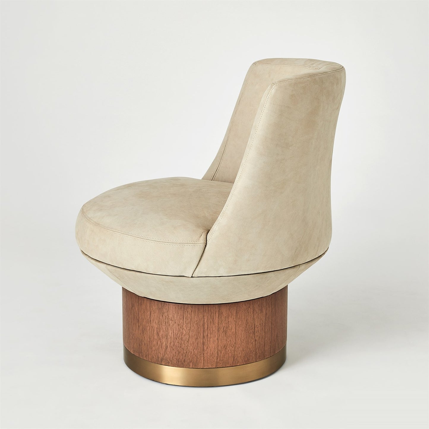 Brado Round Swivel Chair - Burlap Leather