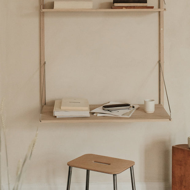 Shelf Library with Desk Section
