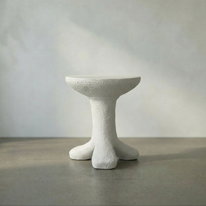 Presley Side Table, White Fiber Cement