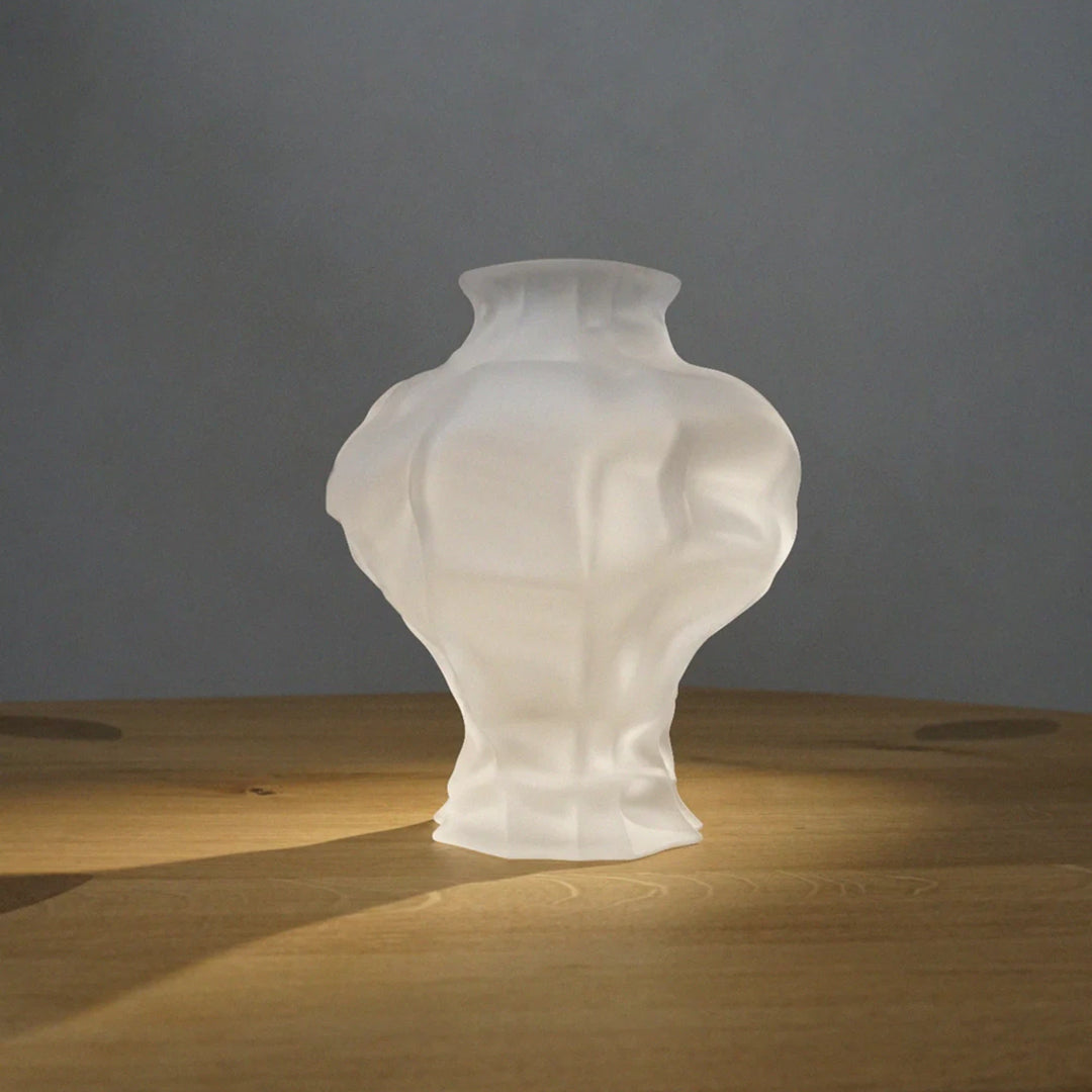 Ammonit Vase - White Frosted