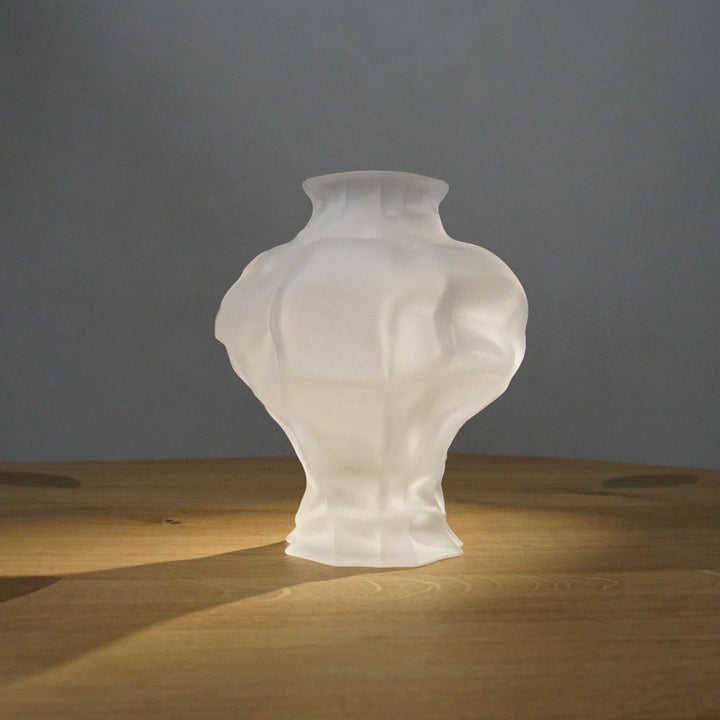 Ammonit Vase - White Frosted