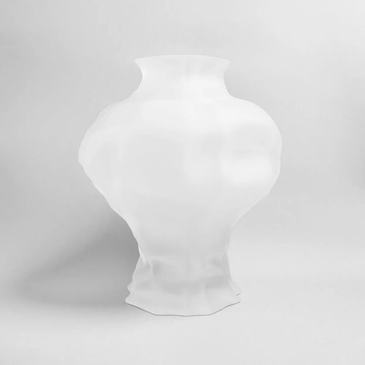 Ammonit Vase - White Frosted