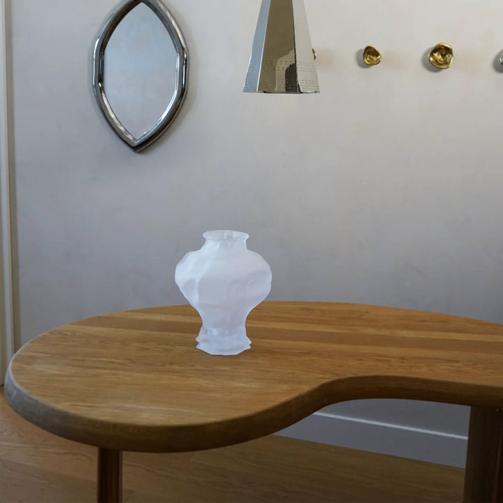 Ammonit Vase - White Frosted