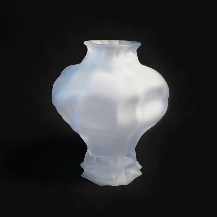Ammonit Vase - White Frosted