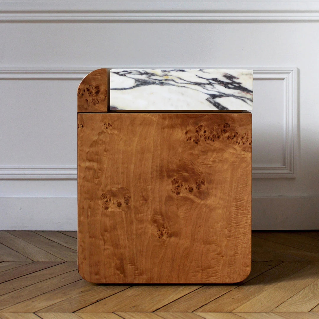 Amo Burl Wood Storage Table