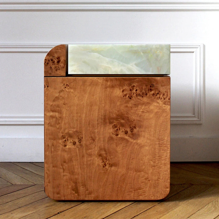 Amo Burl Wood Storage Table