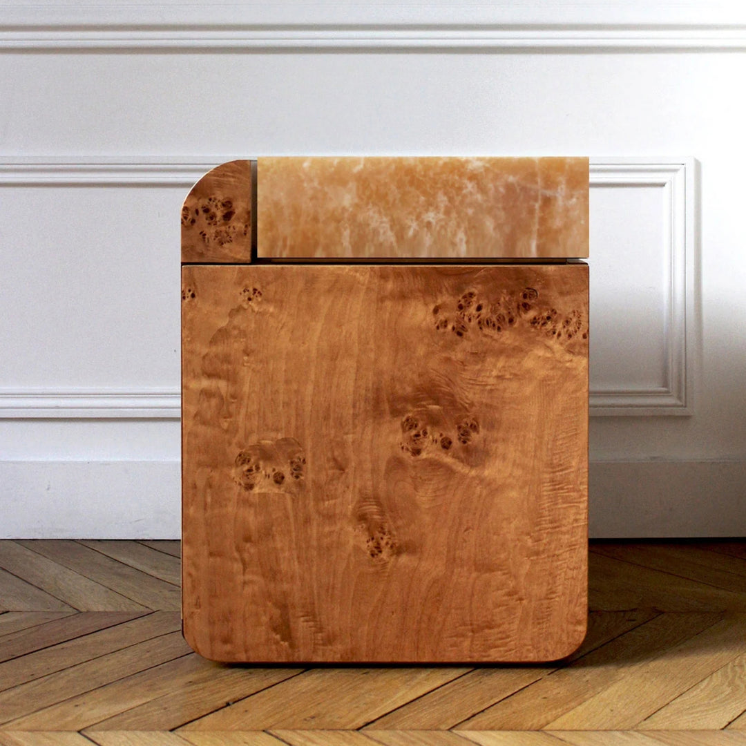 Amo Burl Wood Storage Table