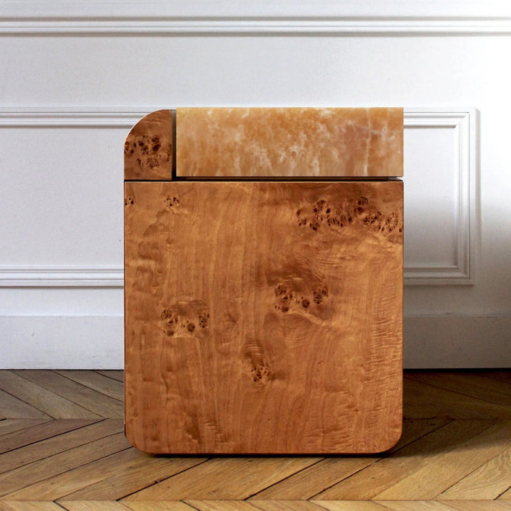 Amo Burl Wood Storage Table
