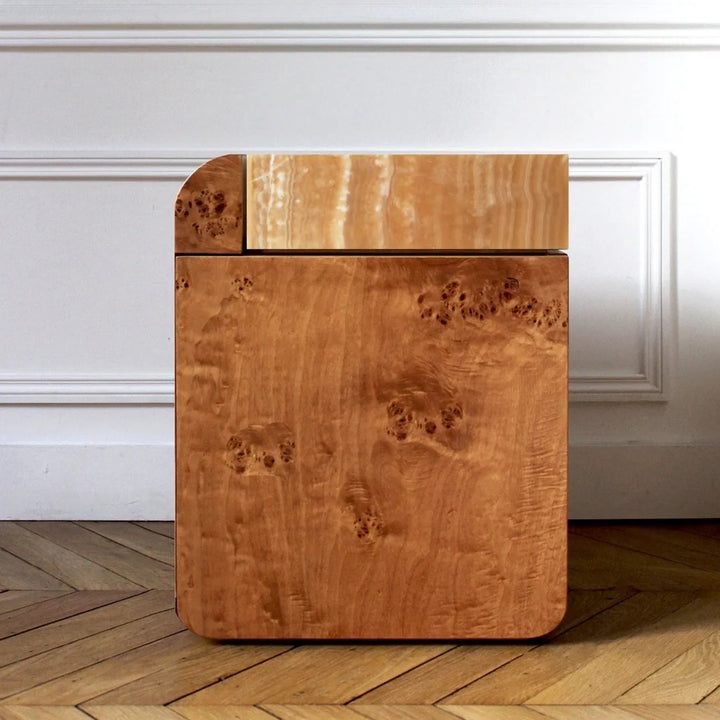 Amo Burl Wood Storage Table