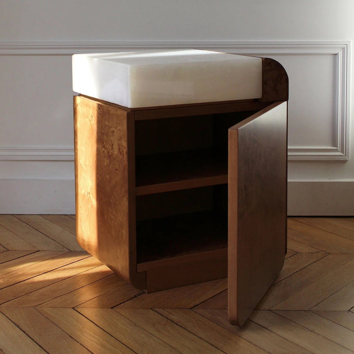 Amo Burl Wood Storage Table