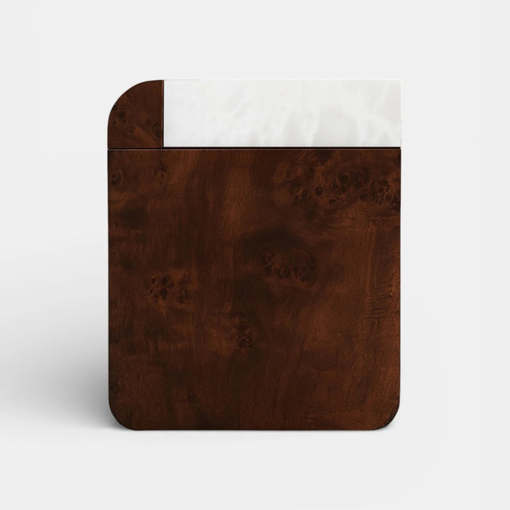 Amo Dark Burl Wood and Onyx Storage Table