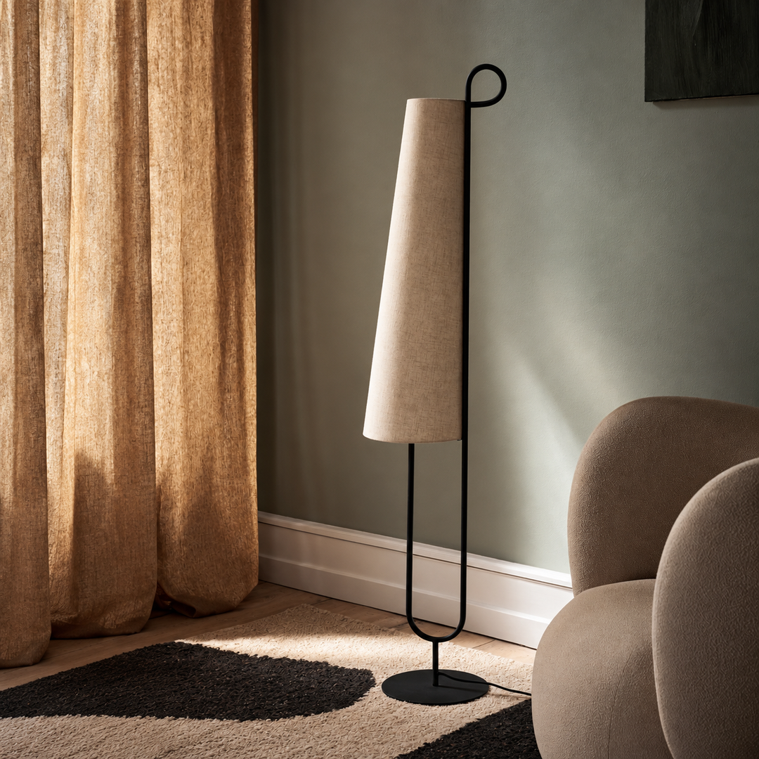 Ancora Floor Lamp - Black/Natural - UL