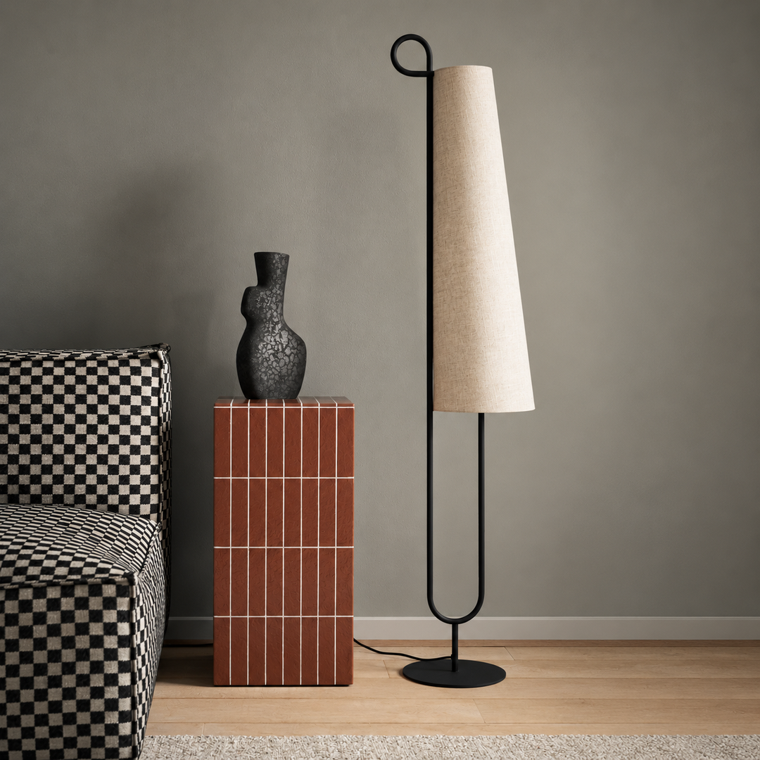 Ancora Floor Lamp - Black/Natural - UL