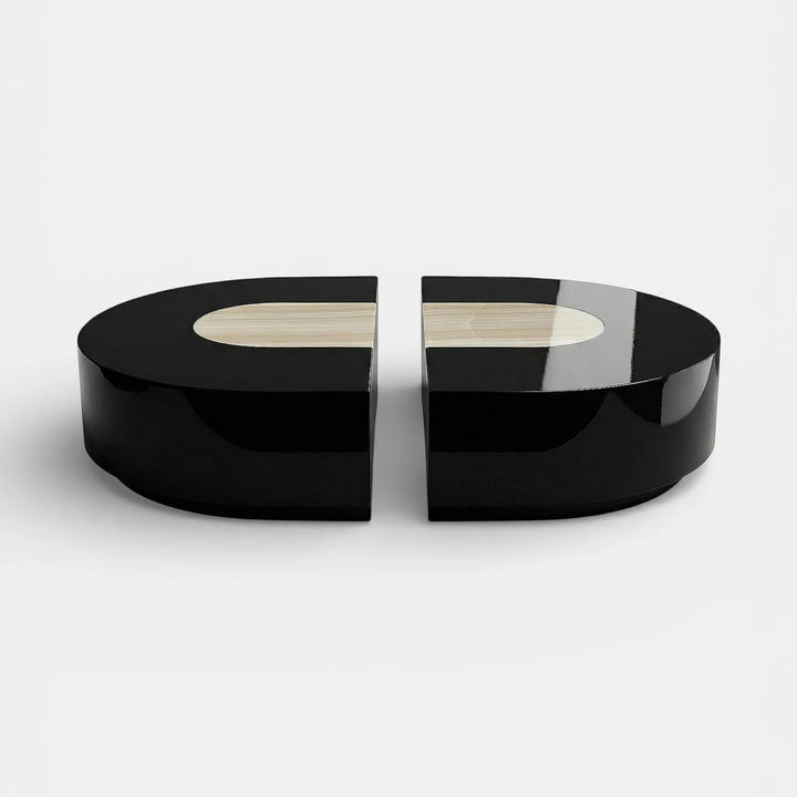 Baci Capsule Black and Ivory Onyx Coffee Table
