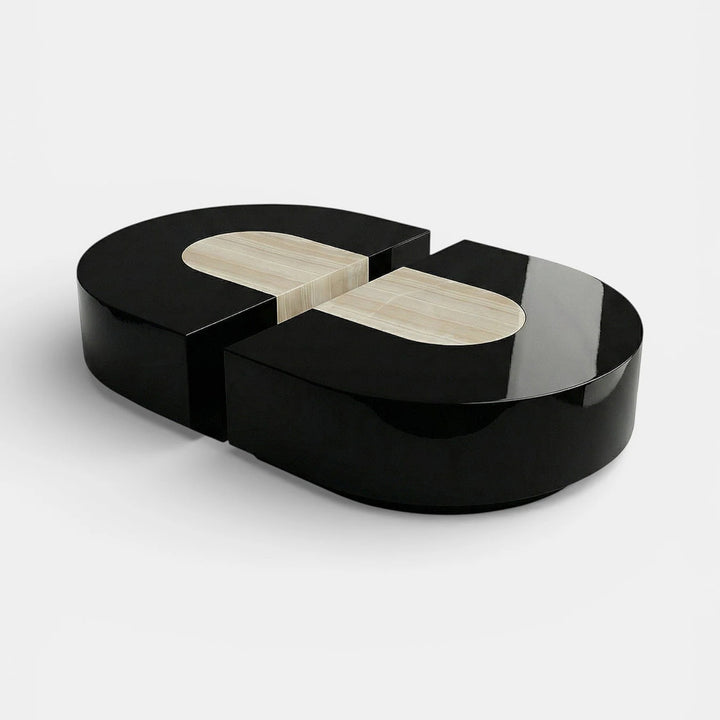 Baci Capsule Black and Ivory Onyx Coffee Table