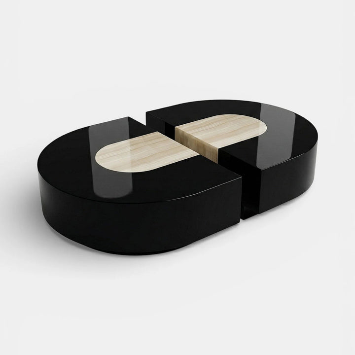 Baci Capsule Black and Ivory Onyx Coffee Table