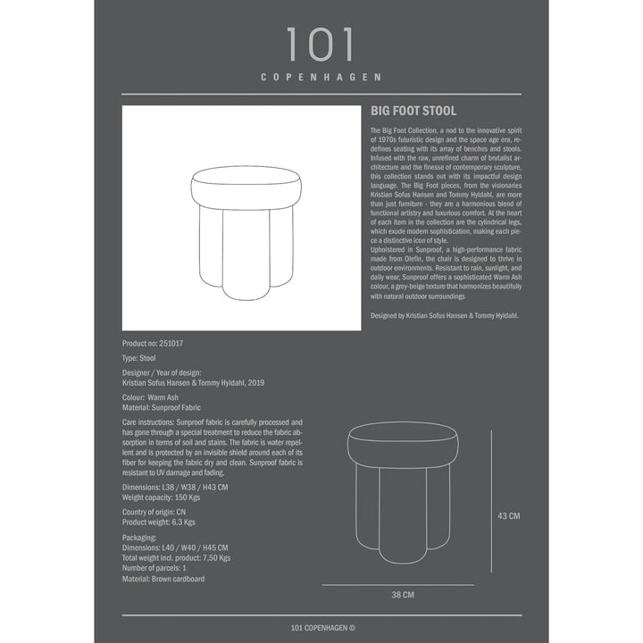 Big Foot Stool - Warm Ash (C142)