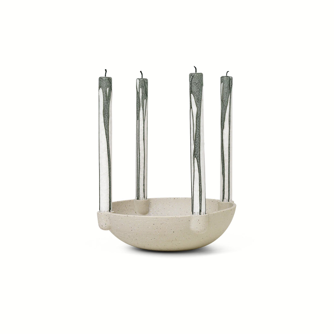 Bowl Candle Holder, Large, Light Grey