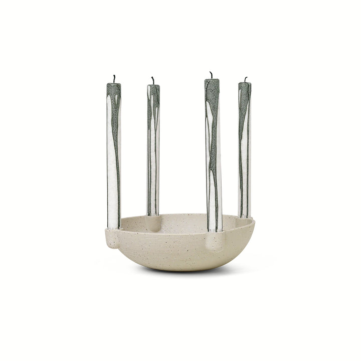 Bowl Candle Holder, Large, Light Grey