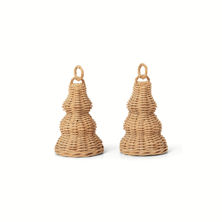 Braided Bell Baubles - Set of 2 - Natural