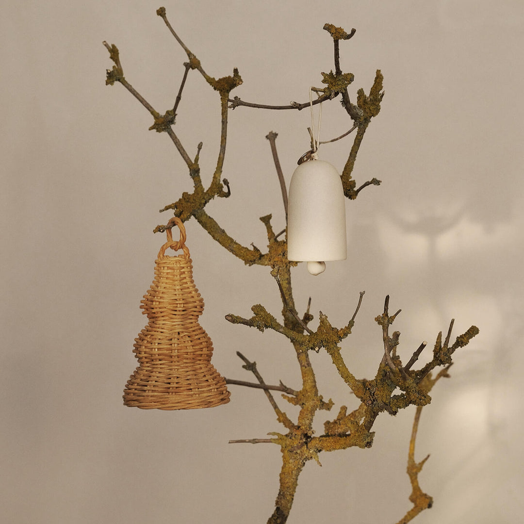 Braided Bell Baubles - Set of 2 - Natural