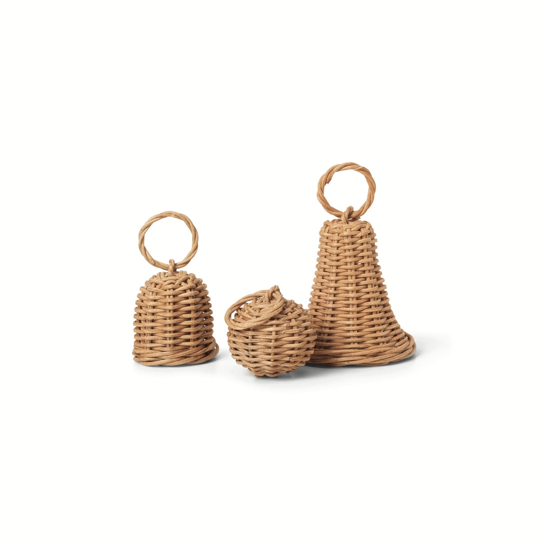 Braided Bell Baubles - Set of 3 - Natural