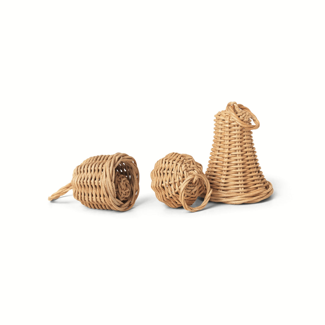 Braided Bell Baubles - Set of 3 - Natural