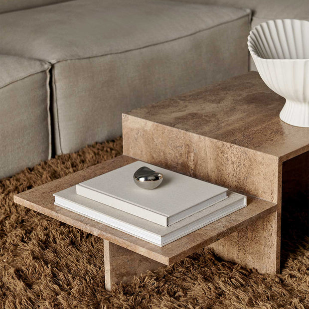 Distinct Coffee Table - Dark Brown Travertine