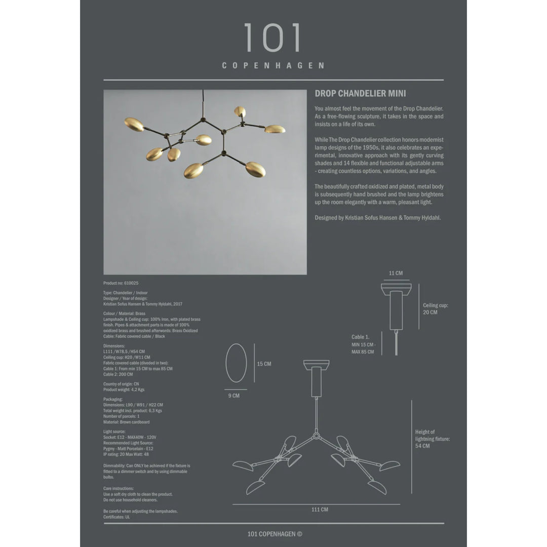 Drop Chandelier, Mini - UL