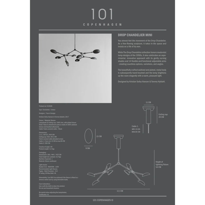 Drop Chandelier, Mini - UL