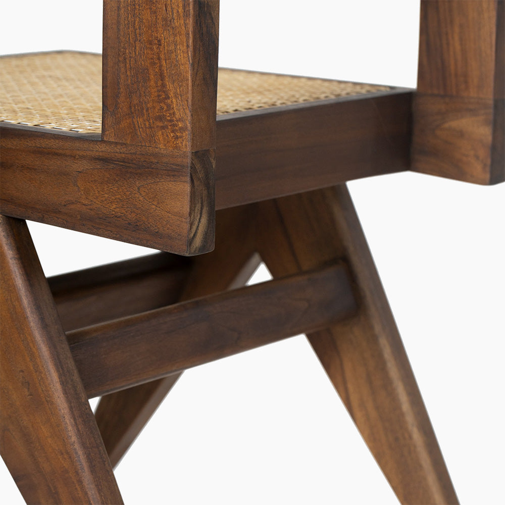 Jeanneret Armless Dining Chair - Black Teak - Floor Model - Grade A