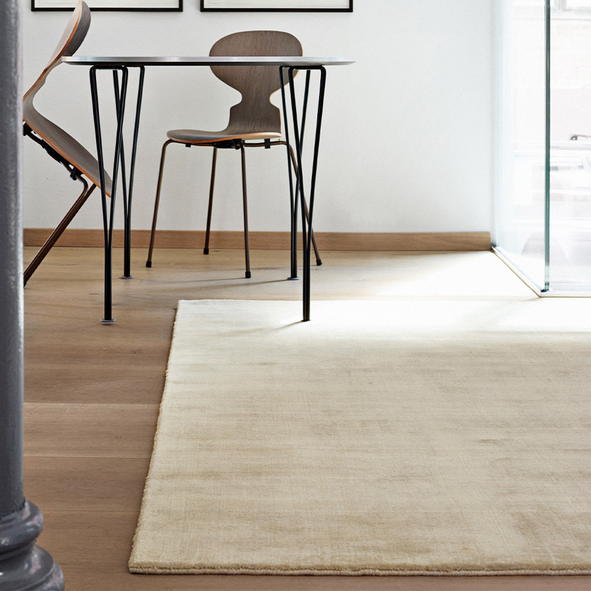 Soft Grey Earth Bamboo Rug