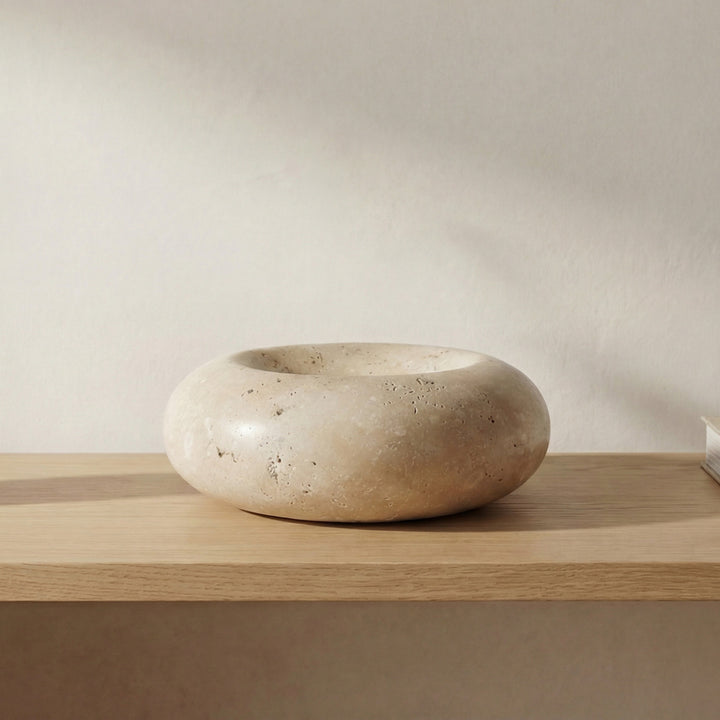Elisa Natural Travertine Catchall