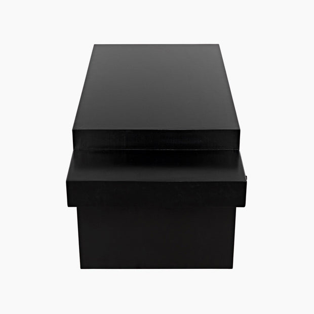 Barzini Desk by Noir, Hand Rubbed Black with Light Brown Trim - Floor Model - Grade B