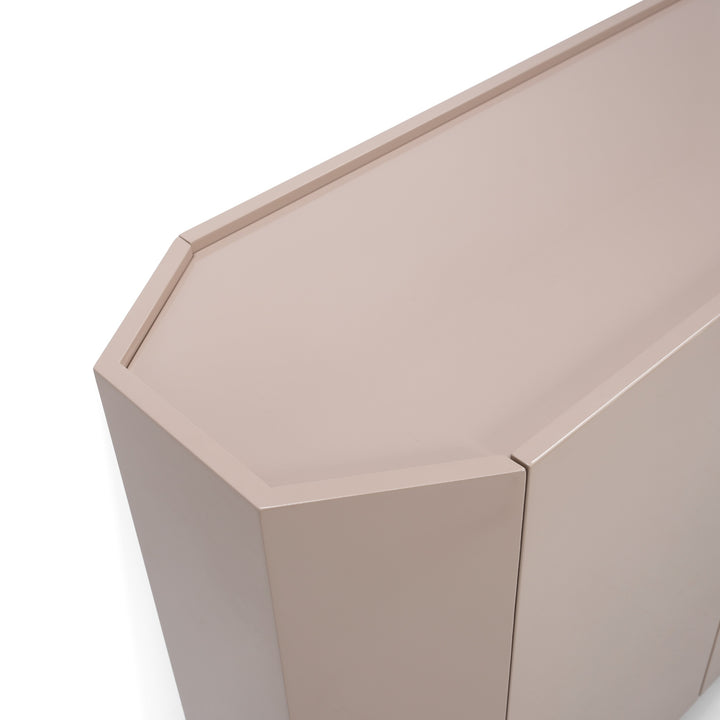 Facet Console Cabinet - Shiitake High Gloss