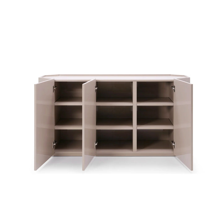 Facet Console Cabinet - Shiitake High Gloss