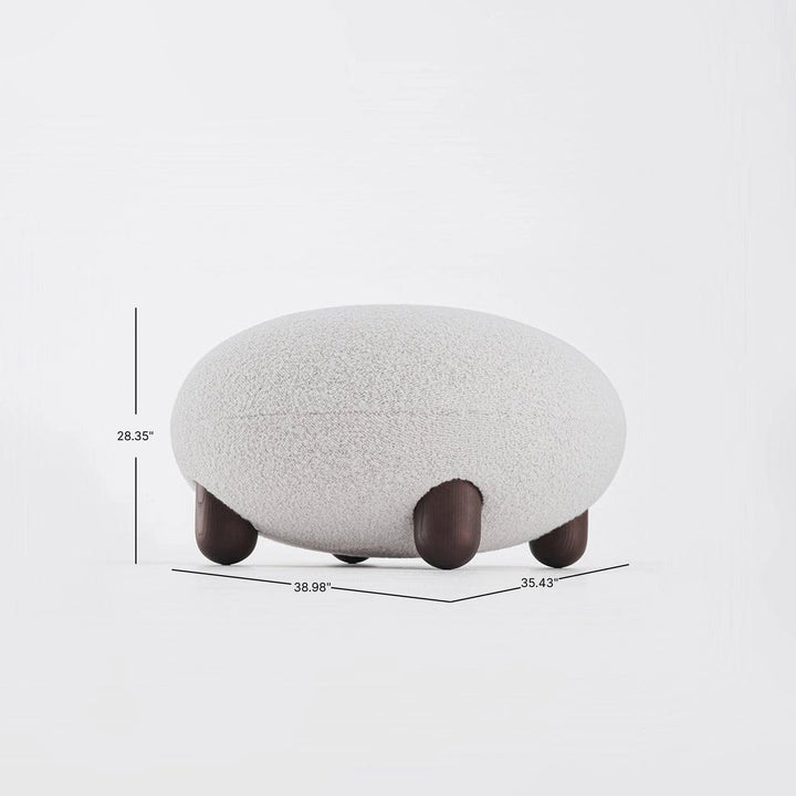 Flock Lounge Chair and Ottoman Set - Col. 1 Ivory -  Open Box