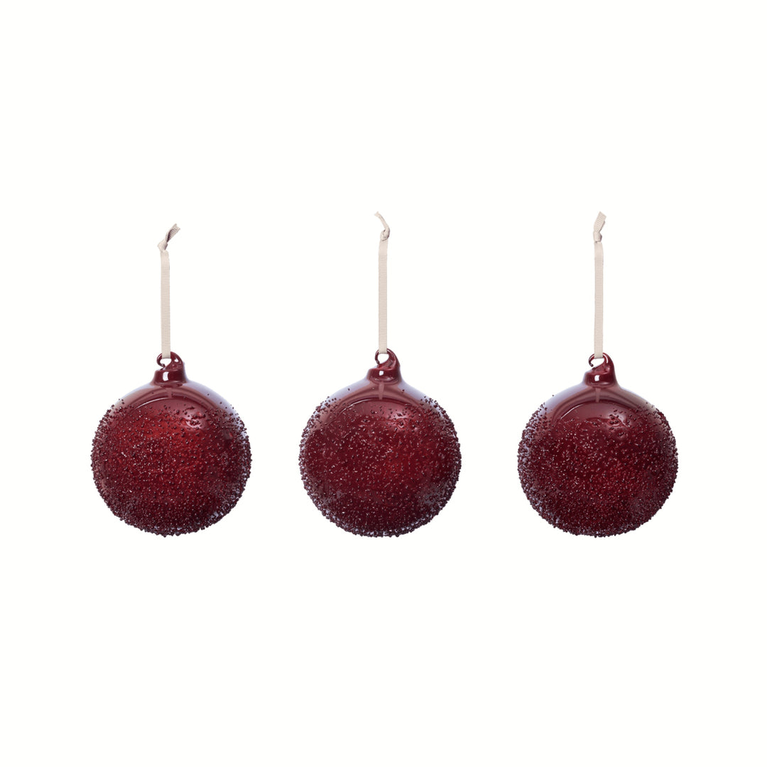 Flurry Glass Baubles - Set of 3