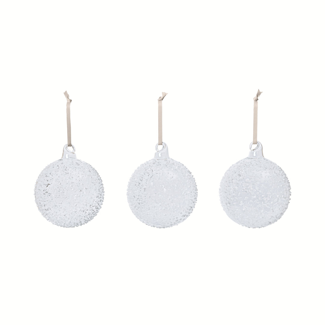 Flurry Glass Baubles - Set of 3