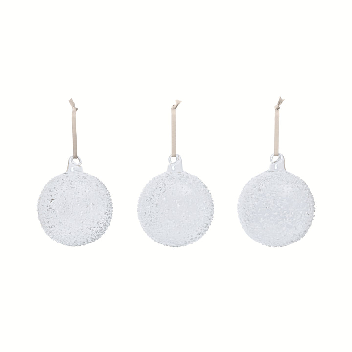 Flurry Glass Baubles - Set of 3