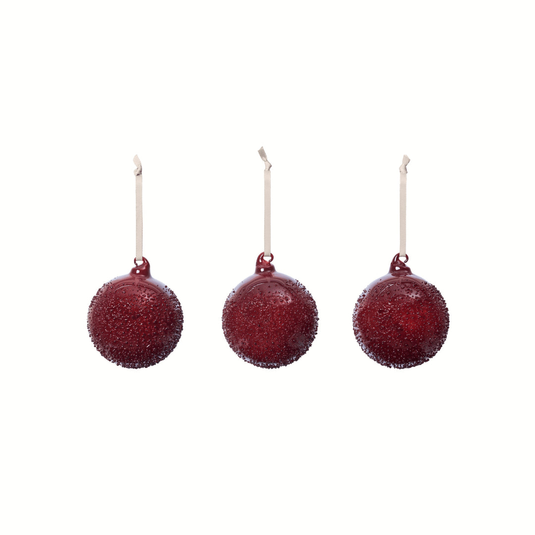 Flurry Glass Baubles - Set of 3