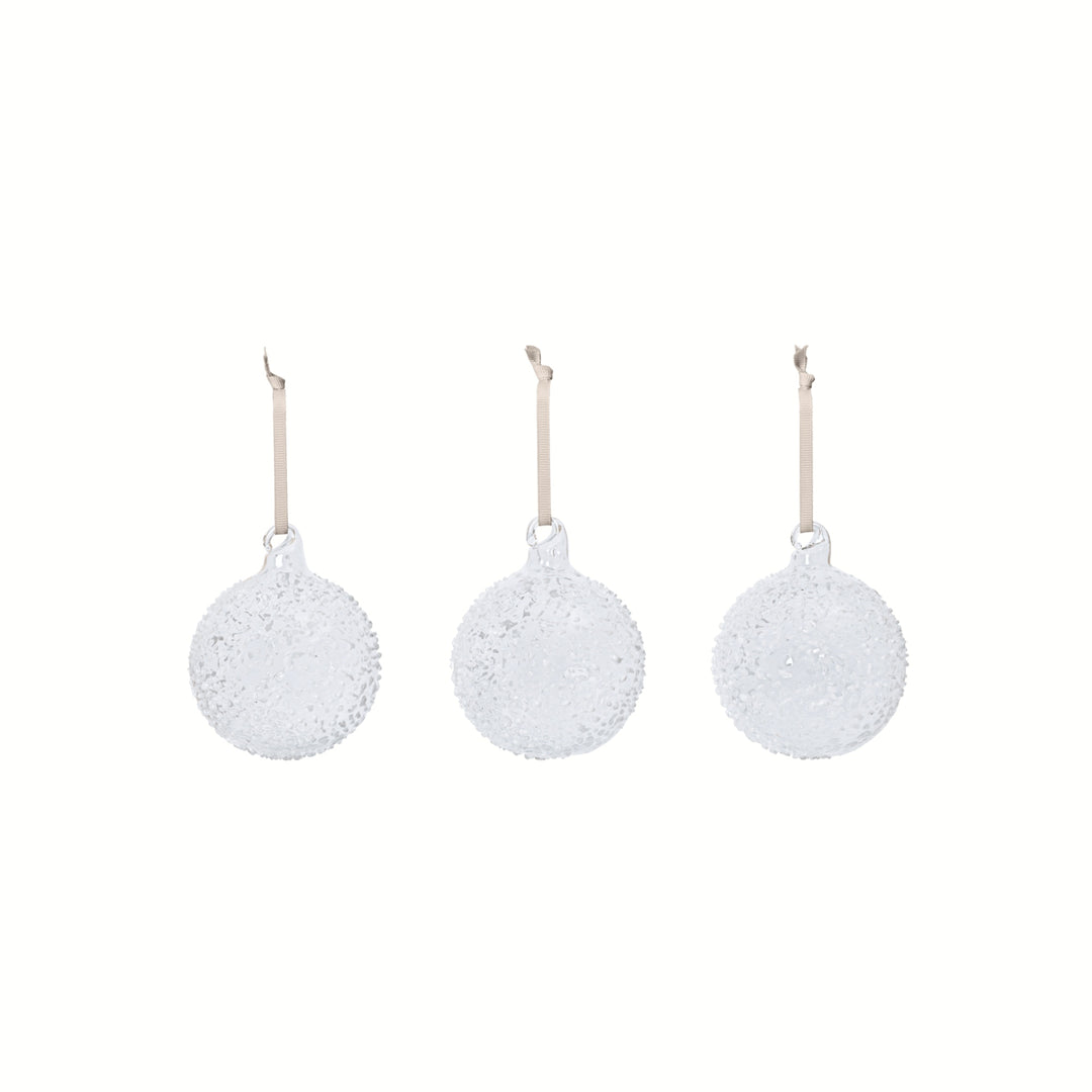Flurry Glass Baubles - Set of 3