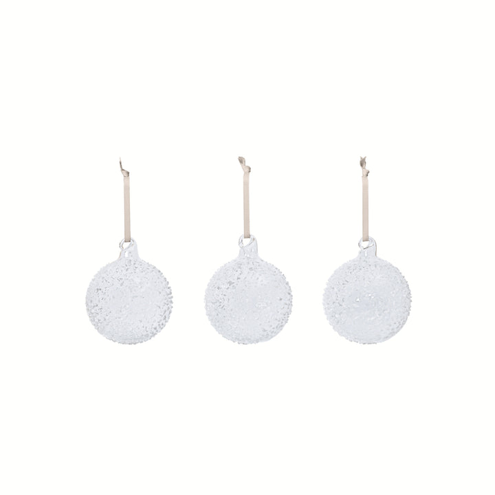 Flurry Glass Baubles - Set of 3