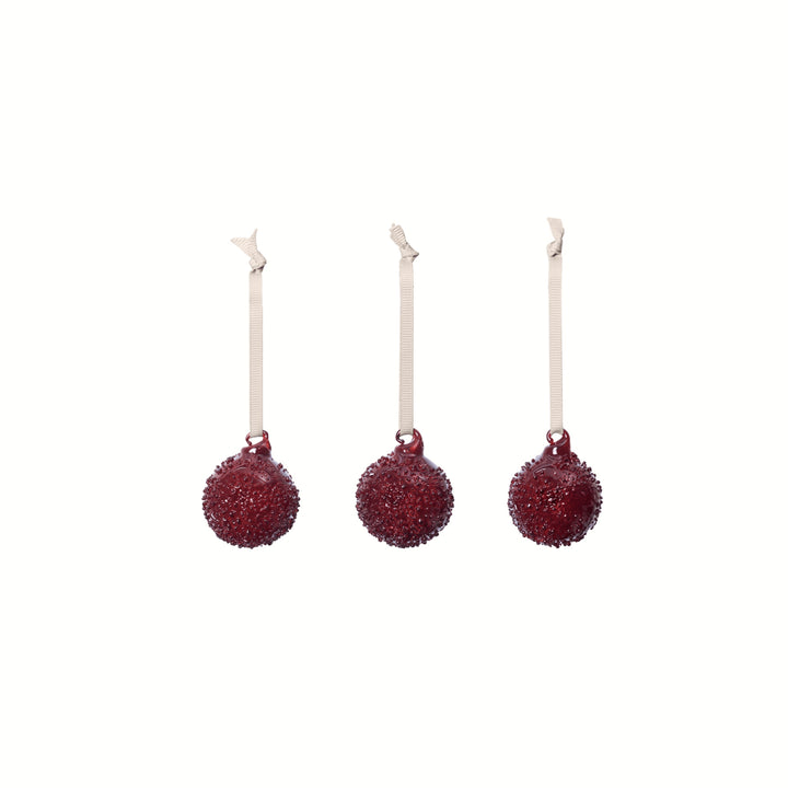 Flurry Glass Baubles - Set of 3